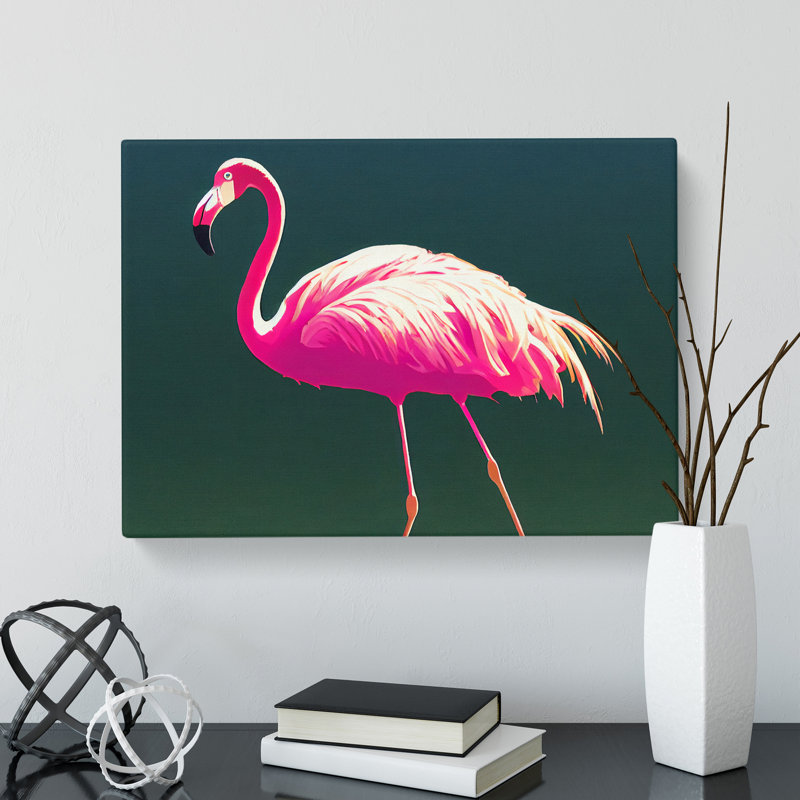 Enthralling Flamingo - Wrapped Canvas Print, 50cm H x 76cm W x 3cm D