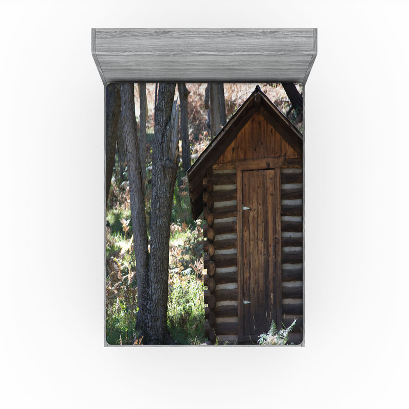 Ensemble de 2 draps-housse Ambesonne Outhouse Cottage Spring Woods, Ensemble de draps pour lit très grand californien