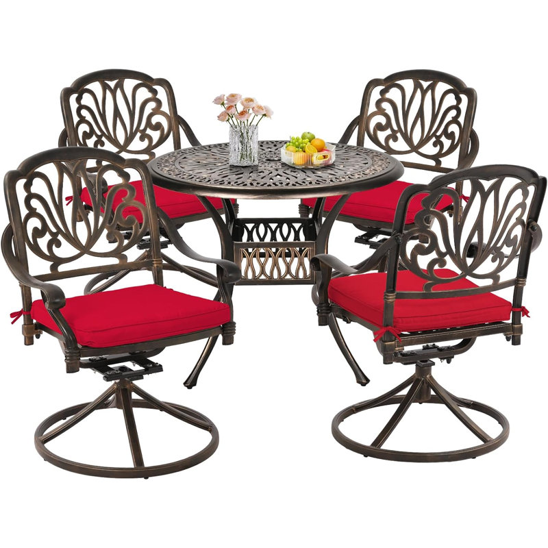 Ensemble repas d'extérieur L 35,4 po Ashritha, Red
