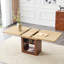 Table de salle à manger extensible avec rangement, structure en bois aggloméré noyer, pouvant accueillir de 4 à 8 personnes pour des repas polyvalents et élégants-1956122216