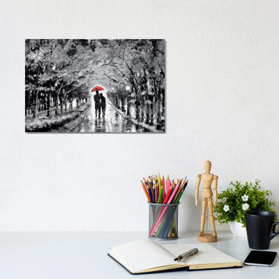 Parasol rouge Park in Love par P.D. Moreno - reproduction d'art sur toile tendue