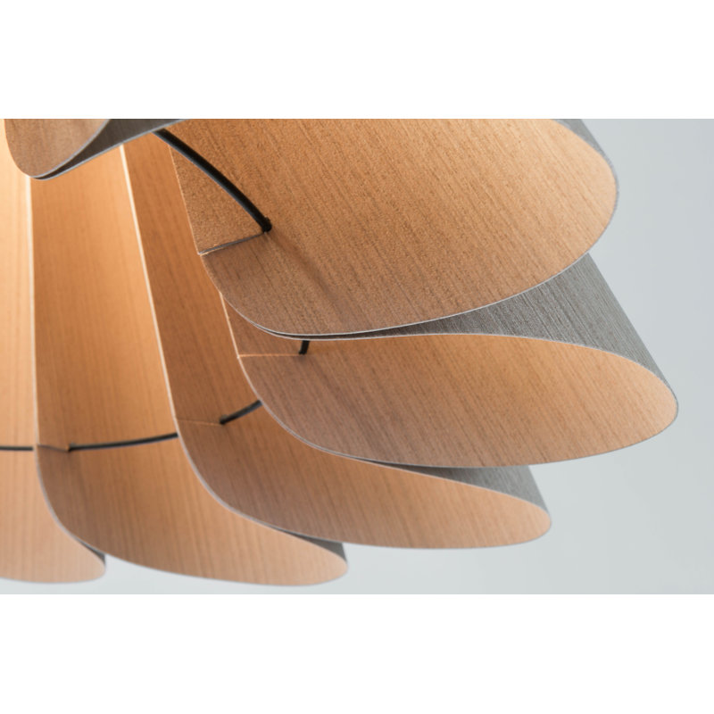 Luminaire suspendu moyen Lora 56, Chêne gris, H 14,3 po x l 22,8 po x P 22,8 po