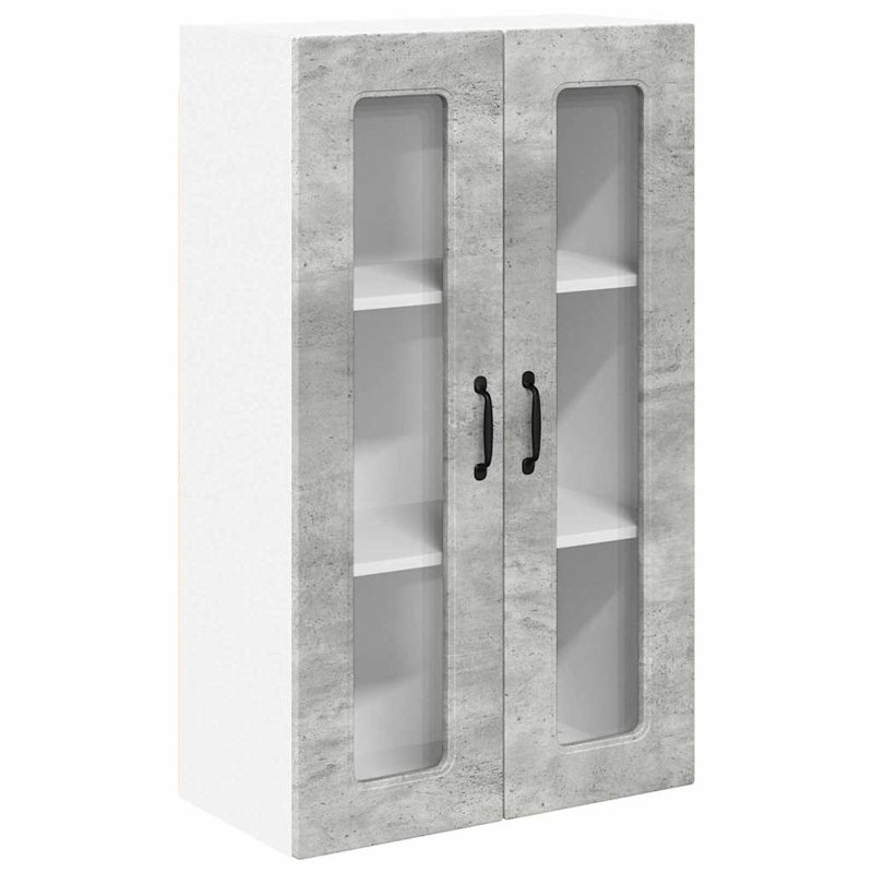 Vidaxl Kitchen Wall Cabinet Brown Oak 60 X 31 X 100 Cm Engineered Wood, 100cm H x 60cm W x 31cm D, Concrete Grey