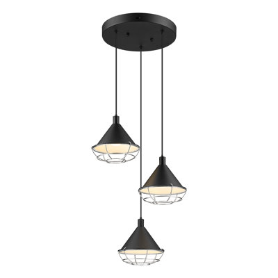 Luminaire suspendu industriel réglable à 3 lumières DEL