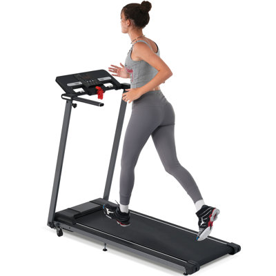 Tapis roulant pliable pour la maison avec moteur de 2,5 ch - vitesse réglable de 0,5 à 7,5 mph, capacité de 265 lb, fonction d'inclinaison, zone de course généreuse, écran de suivi de la condition physique pour l'inclinaison, et plage de vitesse, ceinture,
