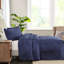 Couvre-lit bleu marine très grand - 3 pièces en coin, surface en microfibre douce avec coins plissés, rembourrage à 100%-119379867-119379862