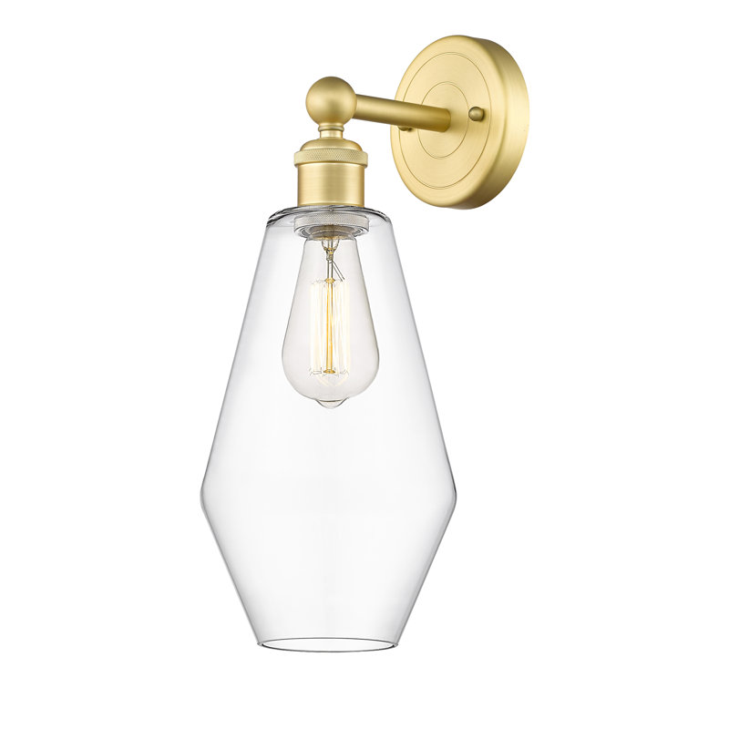 Amylea Armed Sconce, Clear, Satin Gold