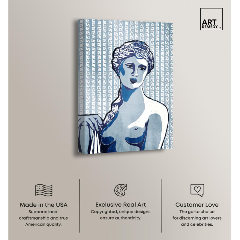 Art Remedy A Lady in Blues Canvas Maximalist Art Print by Art Remedy