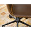 Fauteuil pneumatique pivotant à 360 degrés antique brun - siège en similicuir, revêtement confortable, structure en acier noir mat