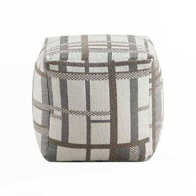 Dejanique 16" Modern & Contemporary Jacquard Fabric Pouf with Durable Polystyrene Bead Filling & Textured Pattern Design by Latitude Run