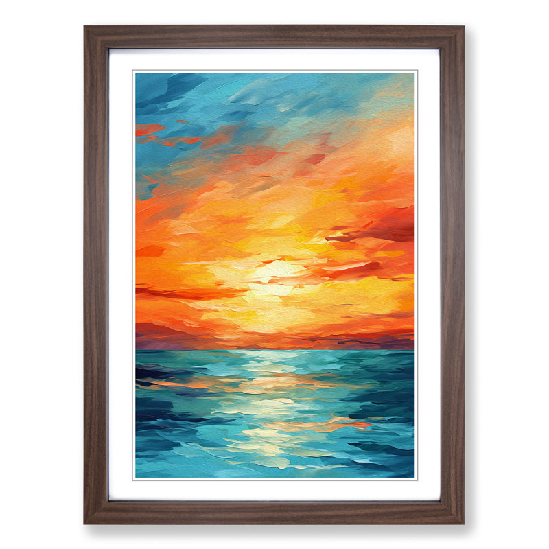Sunset Abstract - Framed Print, Walnut, 34" H x 25" W x 2" D