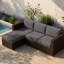 Ensemble de 7 coussins de rechange gris foncé pour l'extérieur, coussins en mousse de 8,9 à 10,2 cm d'épaisseur pour canapés d'angle, avec tissu résistant à l'eau et durable pour mobilier de jardin-2103015405