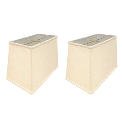 Rectangle Softback Lamp Shade, (6x12) x (8x14) x 10, Linen Eggshell, 2-Pack