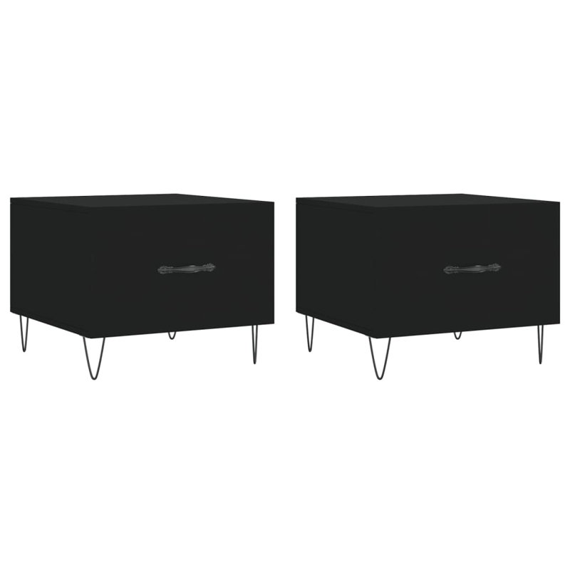 Four Leg Coffee Table with Storage, black