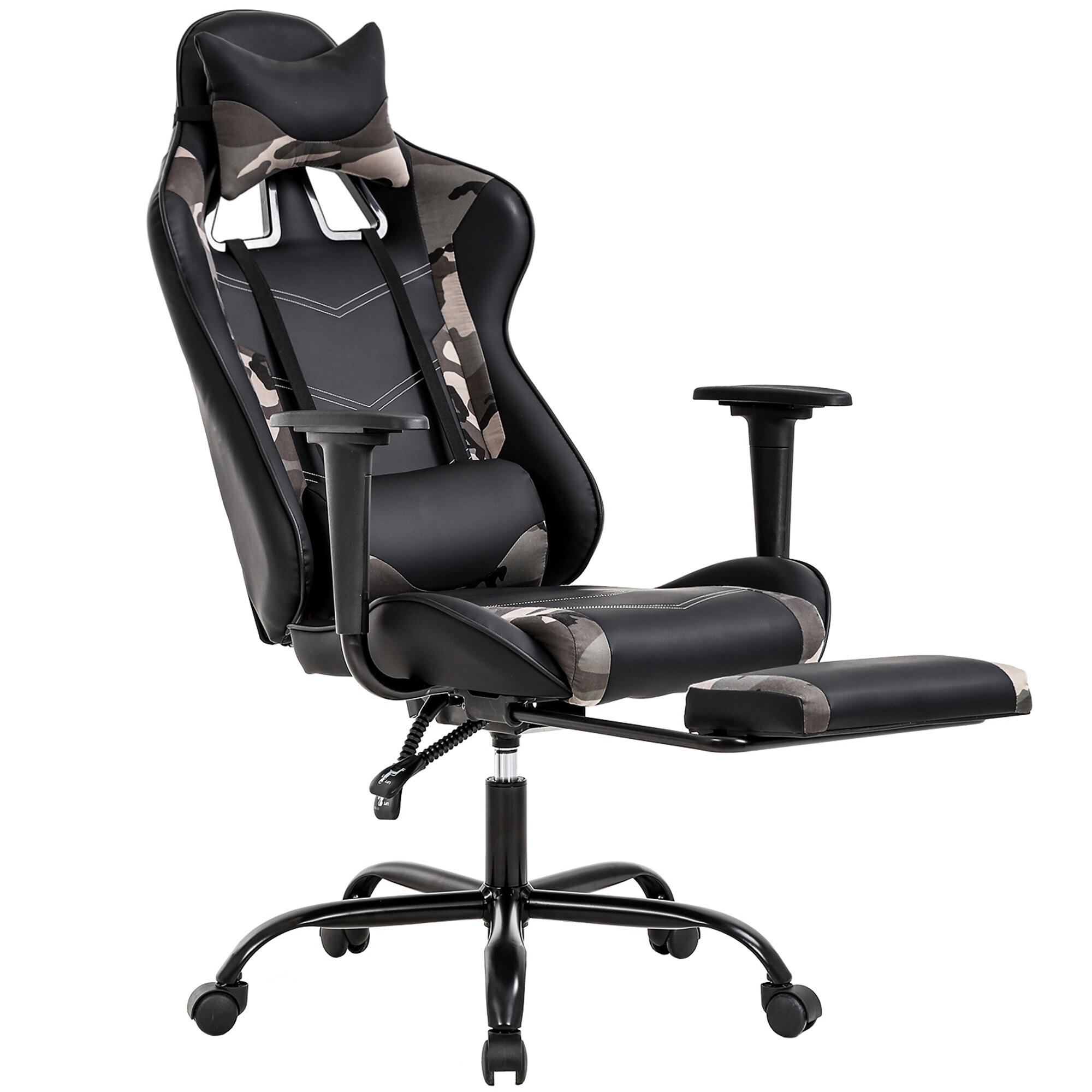 Inbox Zero Adjustable Reclining Ergonomic Faux Leather Swiveling PC