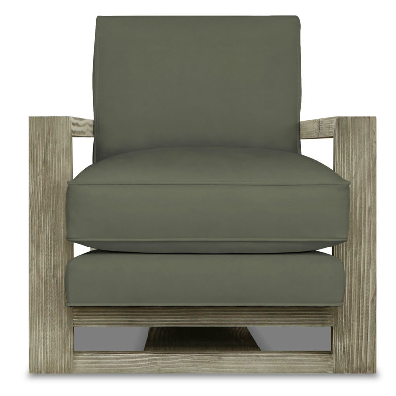 Monroe Leather Armchair, Pewter (Dreamer), Nutmeg
