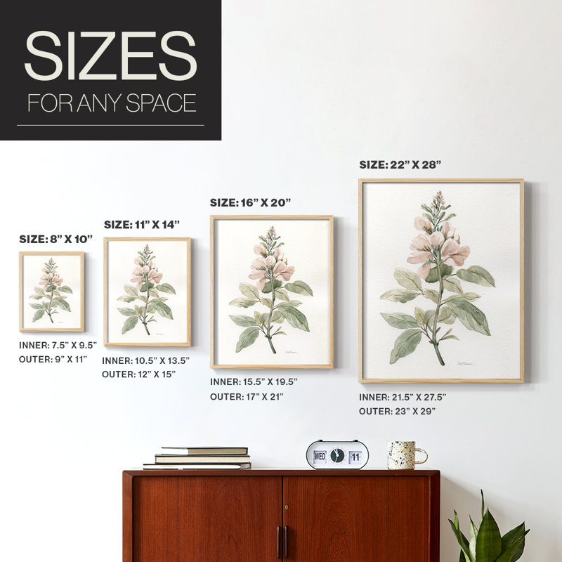 «Flea Market Botanical I», reproduction encadrée - bois massif, Natural, H 15 po x l 12 po