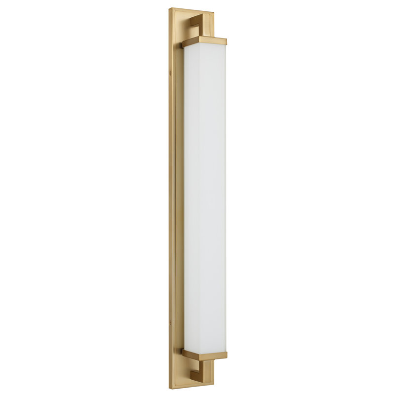 Barre d'éclairage de salle de bain à DEL intégrée 34 po en laiton antique, Antique Brass