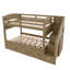 Lit simple superposé simple avec lit gigogne, 3 tiroirs de rangement, escalier de rangement et garde-robe, lit peu encombrant en bois de pin, noyer-2102668044