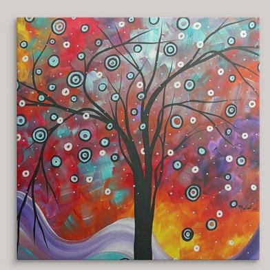 « snow automne » par megan duncanson, reproduction d’art, H 35 po x l 35 po x P 1,5 po, Toile