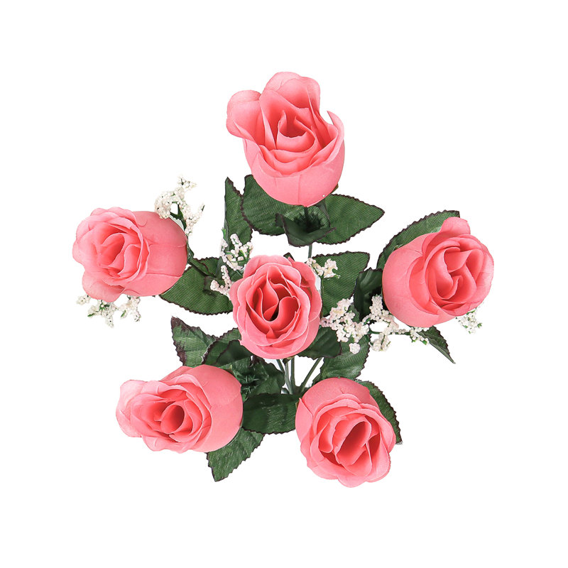Bouquet de roses artificielles, Corail