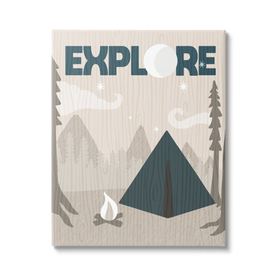 " Explore Camping Nighttime Tent Campfire Woodland " by Daphne Polselli