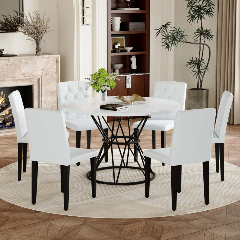 Modern Industrial Dining Set with Ergonomic Chairs