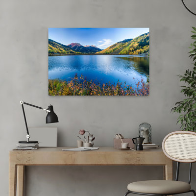 Crystal Lake Surrounded By Mountains Ironton Park Million Dollar Highway Red Mountain San Juan Mountains Colorado Usa Contemporary Art