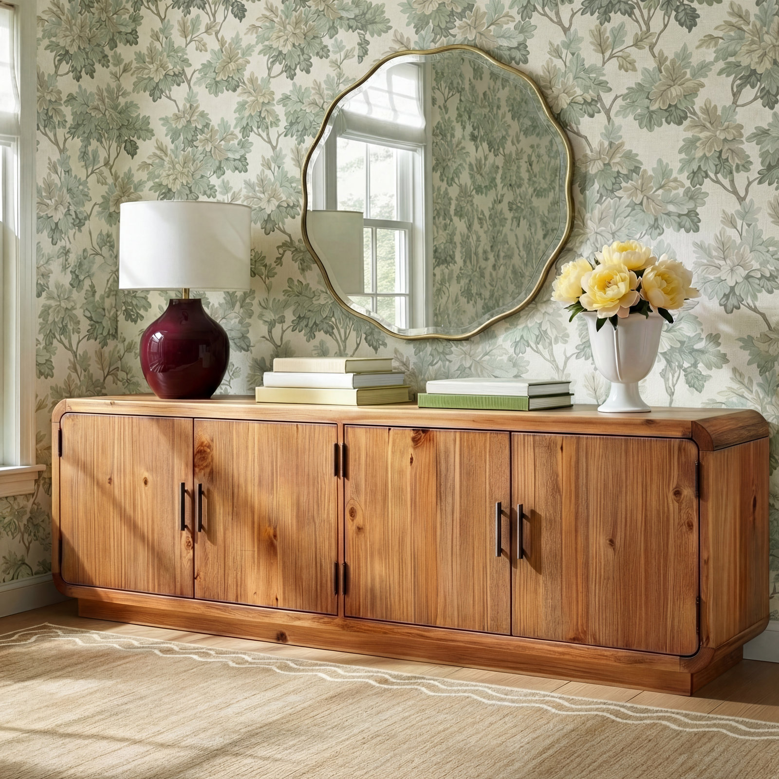 Thompkins 79" Pine TV Stand, Natural
