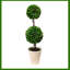 D7x22 H Simulation double couche sphérique vert plante, plante artificielle en pot, bureau à domicile salon chambre cuisine salle à manger décoration