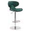 Cevennes Swivel Upholstered and Faux Leather Adjustable Height Bar Stool with Steel Frame-553244369