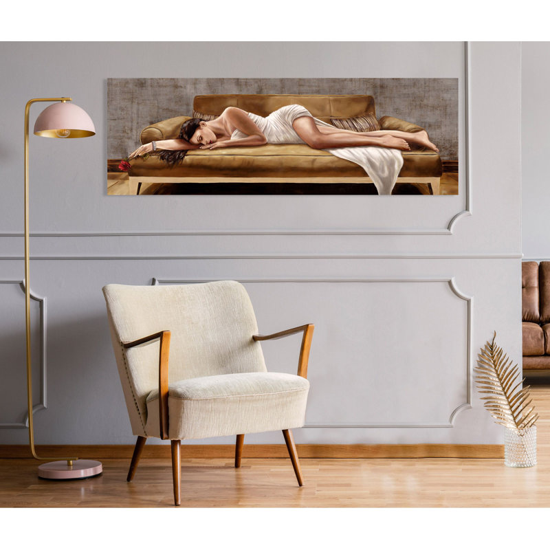 Resting by Sergio Jannace - Wrapped Canvas Painting, 35cm H x 100cm W x 4cm D