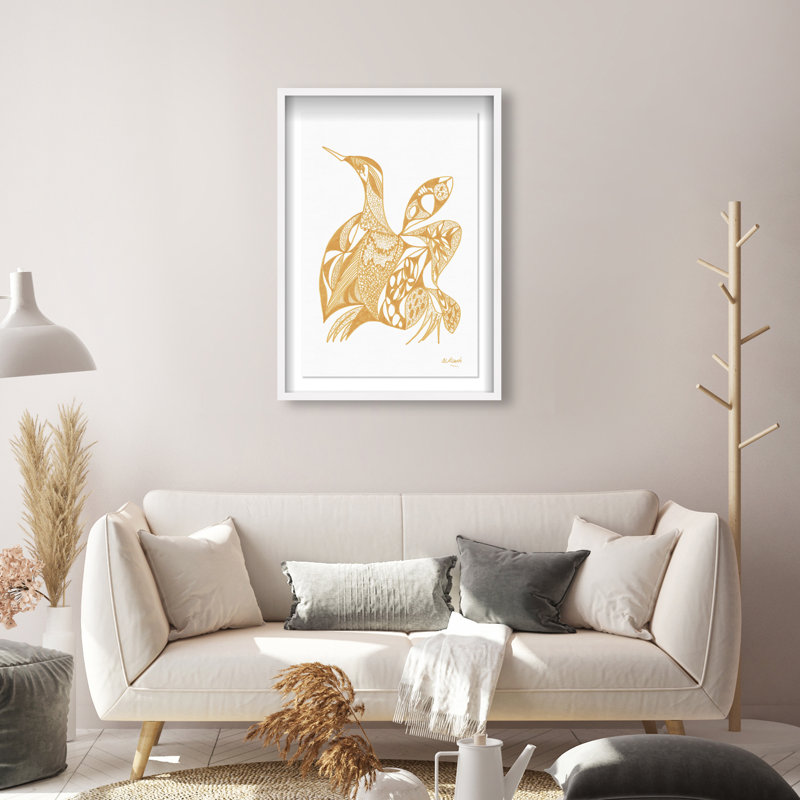 Manuel Roman - Goose Print by Oliver Gal, 16.5"H x 11.5"W, White Shadowbox
