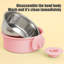 Bol pour chien suspendu en acier inoxydable, 5,31 x 5,31 x 2,36 pouces, rose-131215236