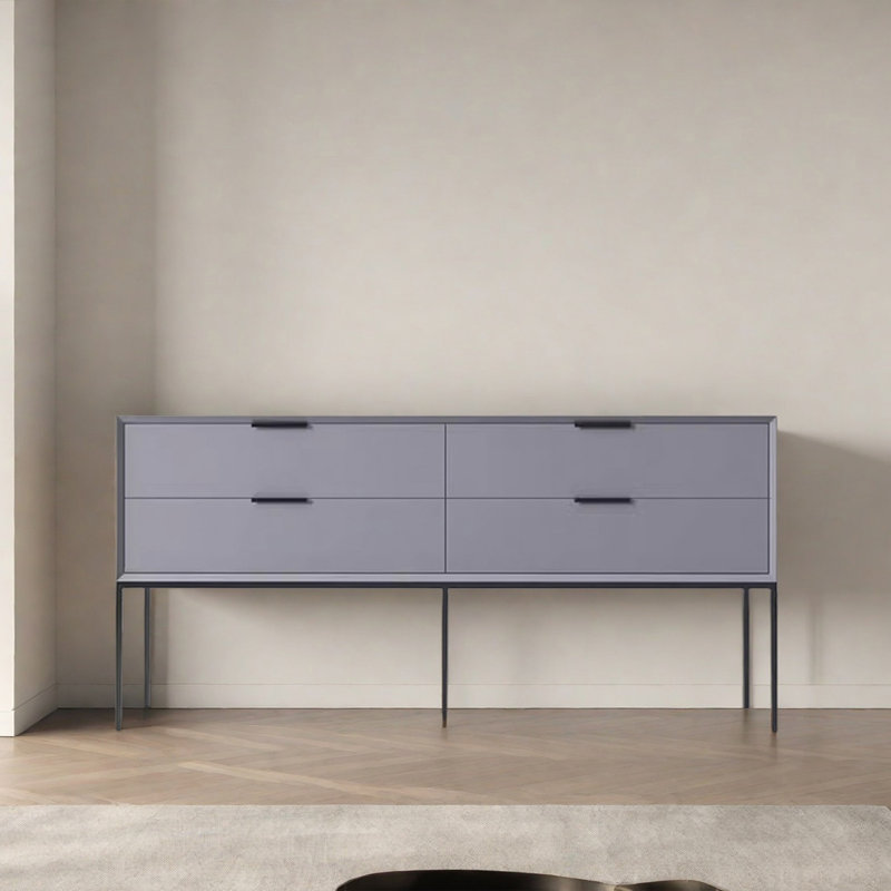 Modern Minimalist Practical Console Table, 31.5" H x 70.87" W x 15.75" D, Light Gray