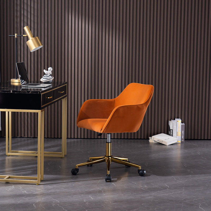 Maxton Velvet Office Chair, Orange, Velvet