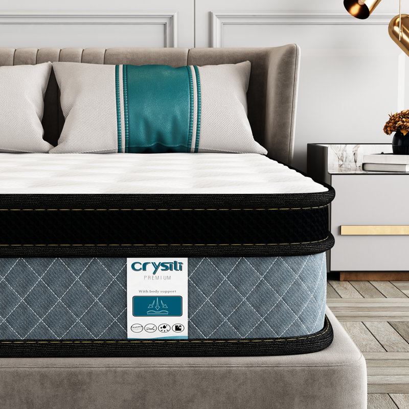 Crystli 10" Medium with Innerspring Hybrid Memory Foam Mattress in a Box, Full