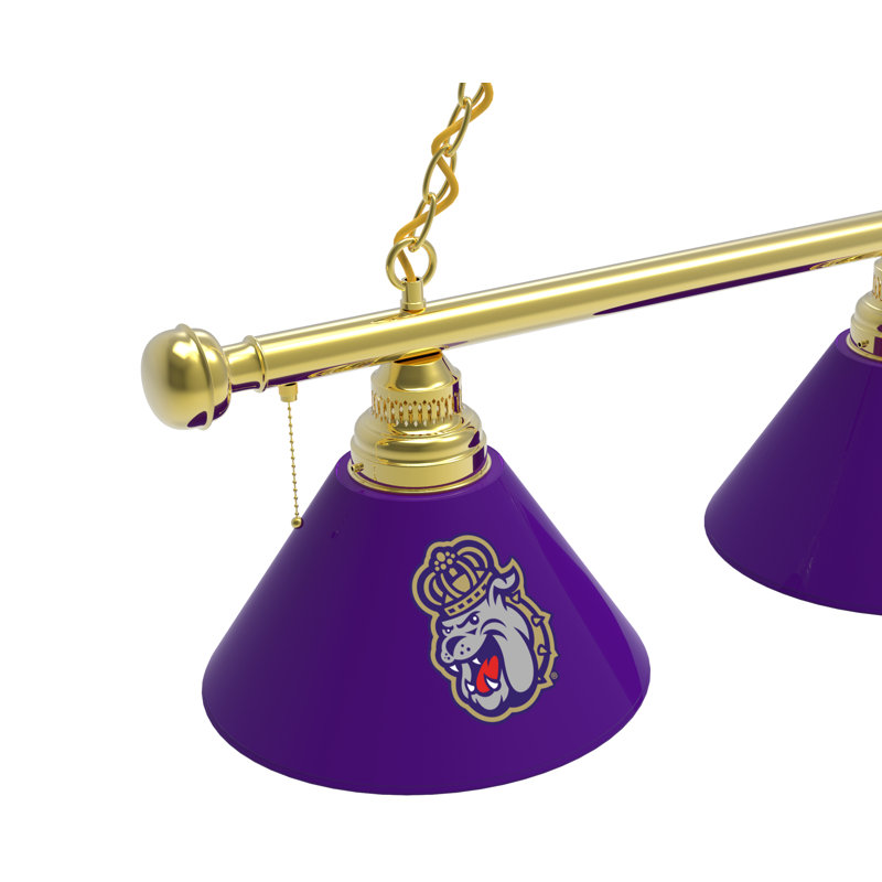 3 - Light Pool Table Lights Pendant, Brass, James Madison Dukes