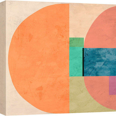 Abstract and Geometric Painting: Smiling 1 Piece Wrapped Canvas Wall Art