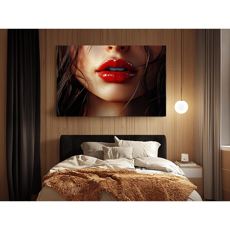 Reproduction d'art sur toile «Red Lips», H 12 po x l 18 po