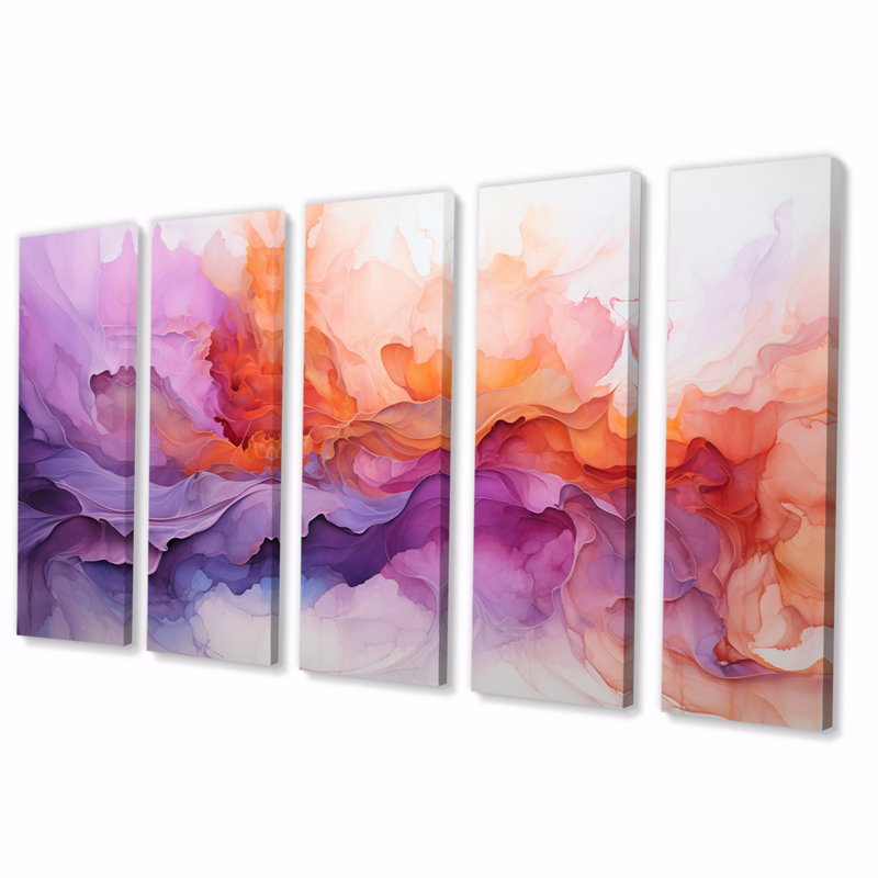 " Vibrant Swirls " 5 - Pieces