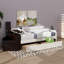 Lit de jour simple rembourré avec accoudoirs de rangement et 2 tiroirs-905221797
