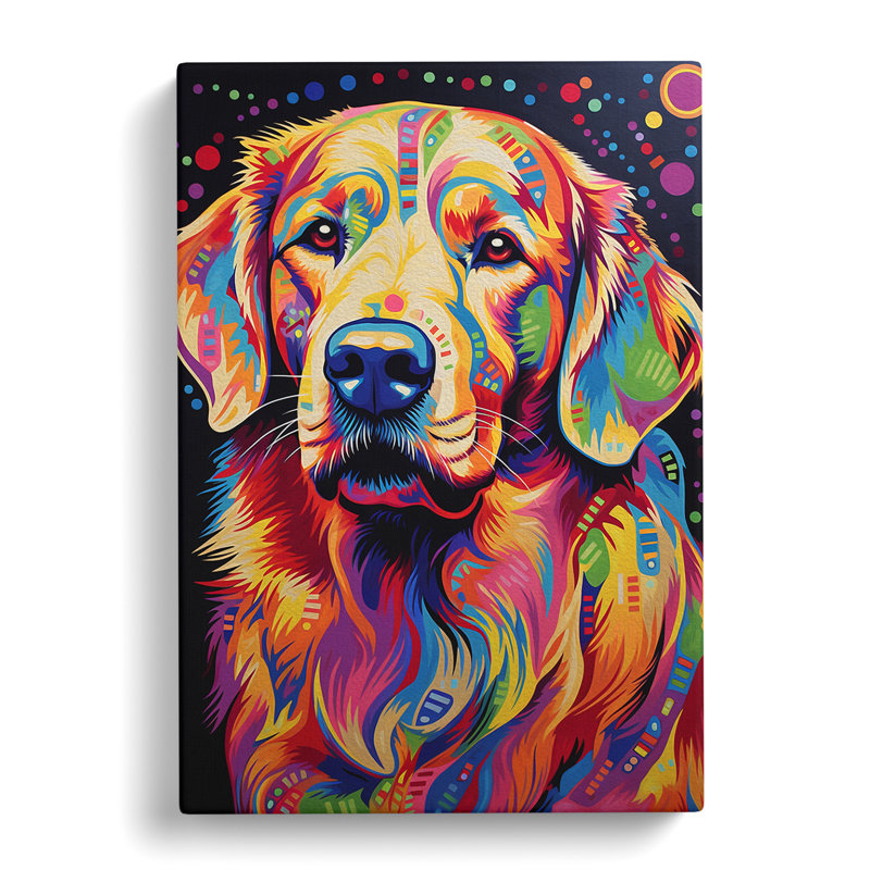 Golden Retriever Op - Wrapped Canvas, 76cm H x 50cm W x 3cm D
