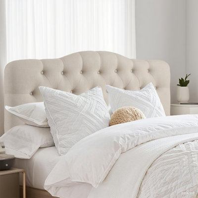 Tête de lit tapissier en lin - Moderne - Hauteur réglable - Diamant ou capitonnage à boutons