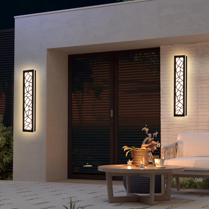 2 Pack Long Outdoor Led Wall Lights,24 Inch Outdoor Linear Light For Porch,Exterior Long Linear Lighting Fixtures,Wall Mounted Led Lighting Fixtures For Porch,Patio,House,Front Door