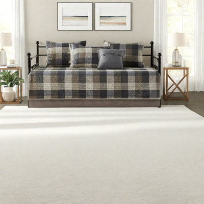 Ensembles de literie réversibles à carreaux, polyester confortable, style chalet rustique pour lit de jour