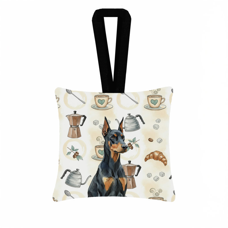 Ornement carré en tissu Doberman Pinscher, Doberman pinscher