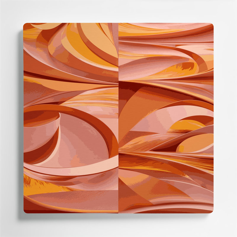 Art abstrait en métal rose formes abstraites 17, H 12 po x l 12 po