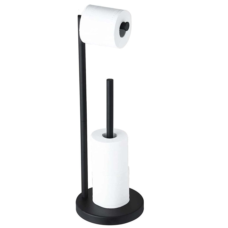 Porte-papier hygiénique sur pied, Noir