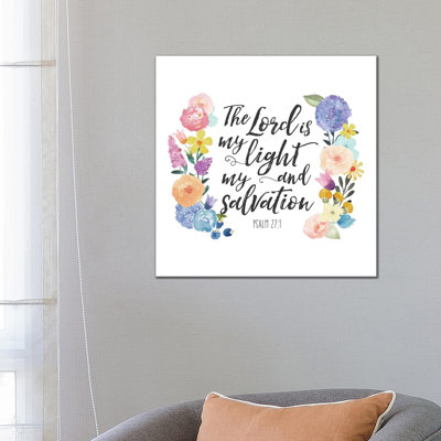 Floral Bible Verse II by Noonday Design - Wrapped Canvas Print